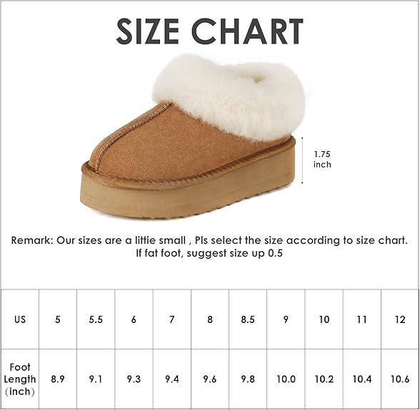 Denim Diva Platform Slippers for Women - Furry Lined Platform Clogs Slippers, Shearling Short Ankle Slippers Boots, Warm Cozy Winter Closed-back Fall Shoes for Indoor Outdoor, Botas