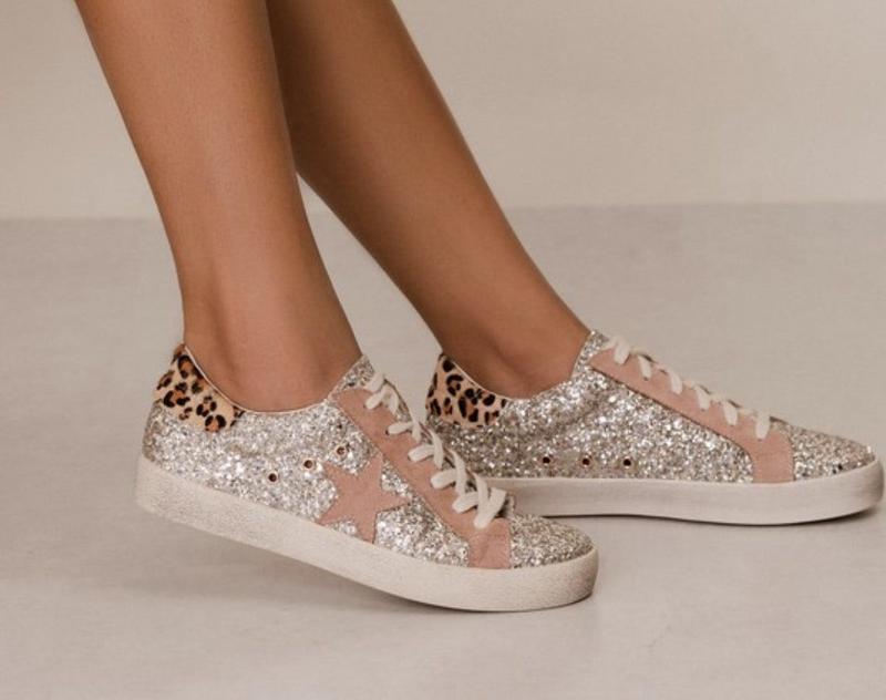 Skylar Blush Glitter Star Sneaker