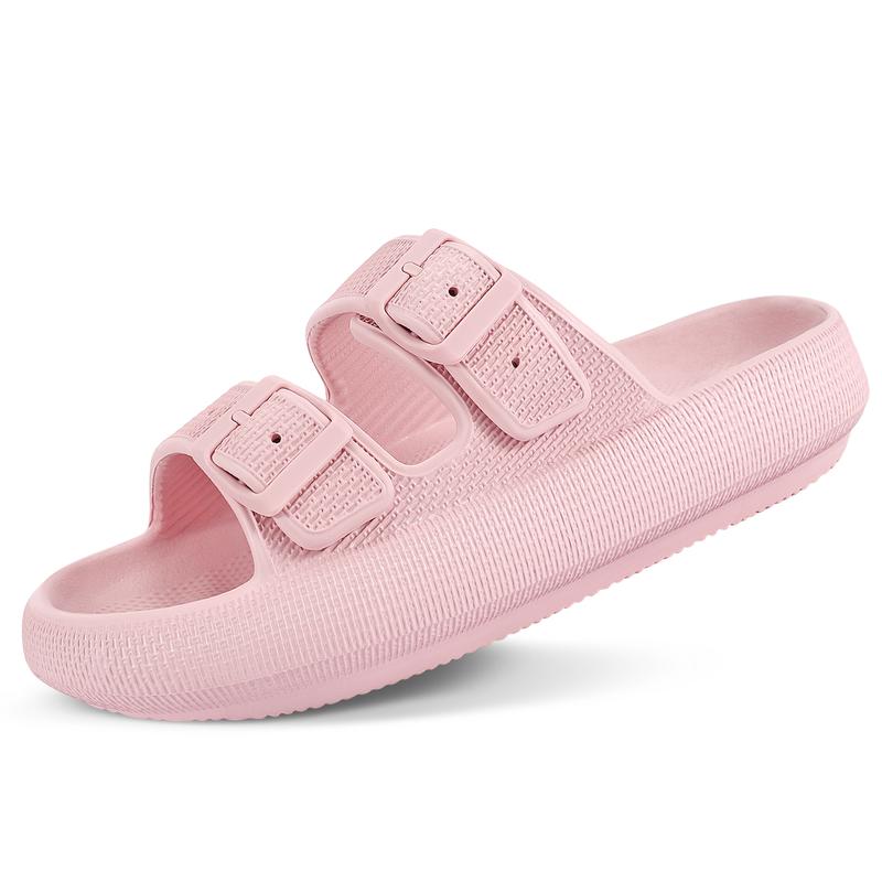 Sandals for Women and Men - Pillow Slippers - Double Buckle Adjustable Slides - EVA Flat Sandals Girl Footwear