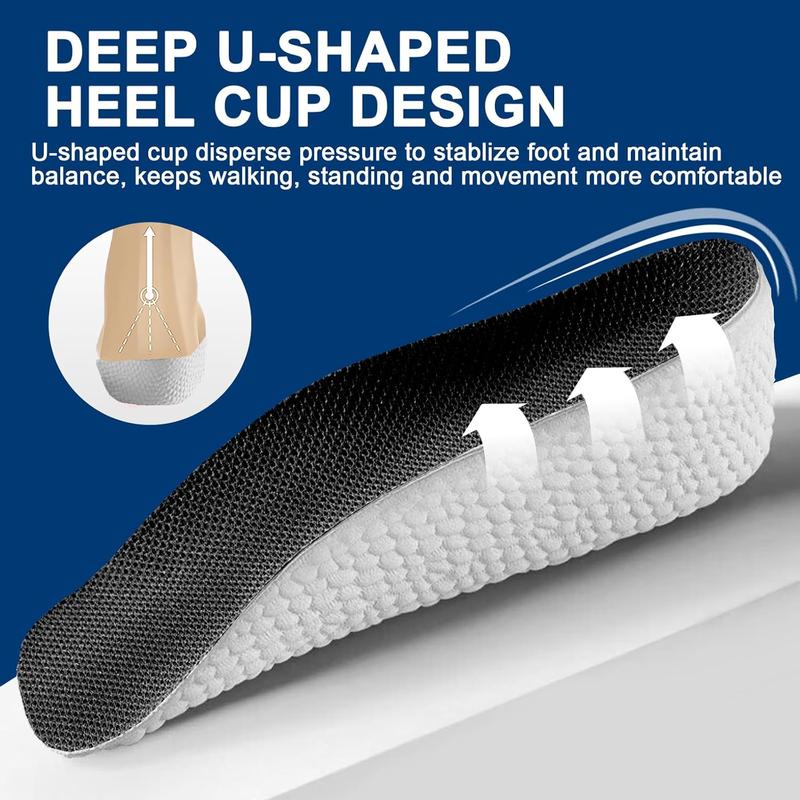 Orthopedic High Pads, Arch Support Height Increase Insoles for Leg Length Discrepancy, Shock Absorption Heel Lifts Shoe Insert for Men and Women