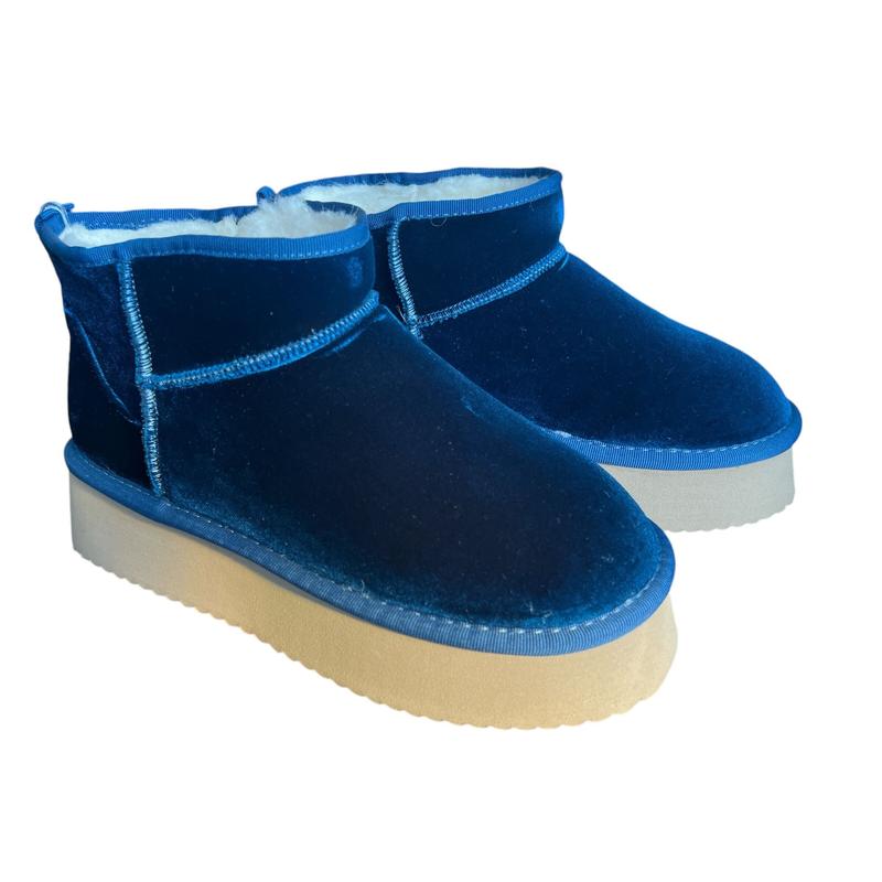 The Corky's Room Service Platform Slip On - Blue Velvet