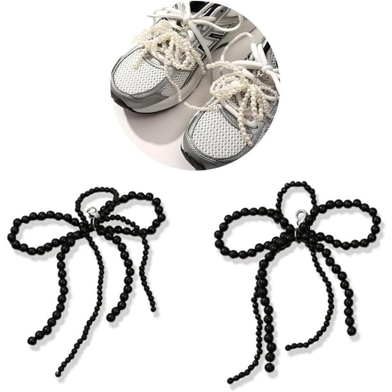 shoes elegant buckle pearl beaded chain for women bowknot shoe decoration charms for sneakers dress shoe lace charms shoe accessories for wedding gift