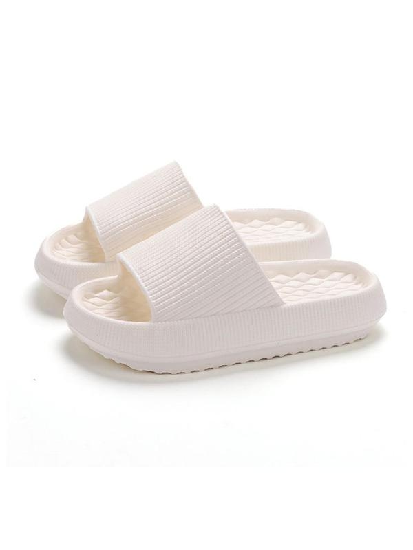 Women's Summer 2024 Simple Plain Soft Eva Platform Slippers, Non-slip Comfortable Slides, Minimalist Sandals, Casual All Seasons Beach Shoes for Indoor & Outdoor