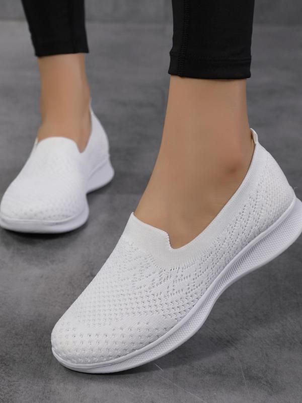 Women's Summer Minimalist Casual Plain Round Toe Slip on Walking Shoes,  Comfort Simple Design Breathable Lightweight Leisure Style Slip on Shoes for Daily Footwear, Gift for Wife