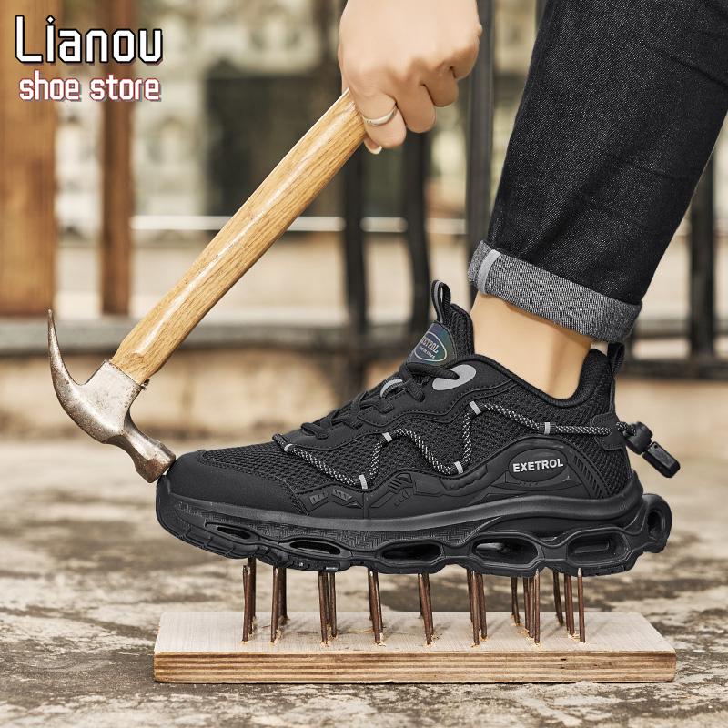 Anti -slip and wear -resistant work Safety shoes breathable and comfortable steel head sneakers solid construction site operation resistance to labor insurance shoes Footwear Worker Walking Shoes Closed Boy labor protection anti-puncture work