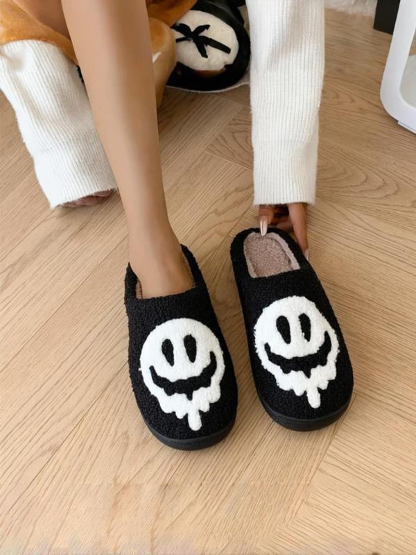 Cartoon Ghost Pattern Couple Slippers, Casual Soft Comfortable Home Slippers, Warm Slippers for Indoor & Outdoor Use for Fall & Winter