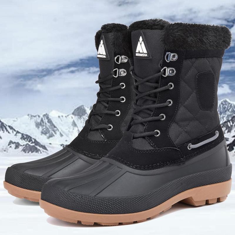 [Black Friday Sale] Mishansha Comfort and Cozy Mens Snow Boots Warm Winter Waterproof Shoes Outdoor Duck Boot