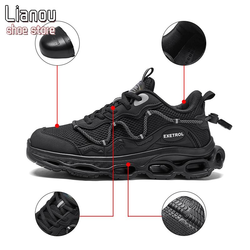 Anti -slip and wear -resistant work Safety shoes breathable and comfortable steel head sneakers solid construction site operation resistance to labor insurance shoes Footwear Worker Walking Shoes Closed Boy labor protection anti-puncture work