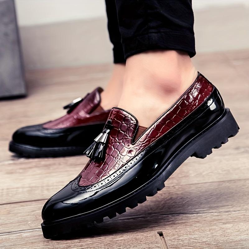 Men's Trendy Retro Tassel Loafer Shoes, Non Slip Low Top Slip On Men's Shoes, Outdoor Indoor Wedding Party Business Trip