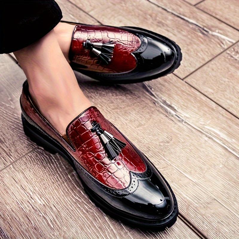 Men's Trendy Retro Tassel Loafer Shoes, Non Slip Low Top Slip On Men's Shoes, Outdoor Indoor Wedding Party Business Trip