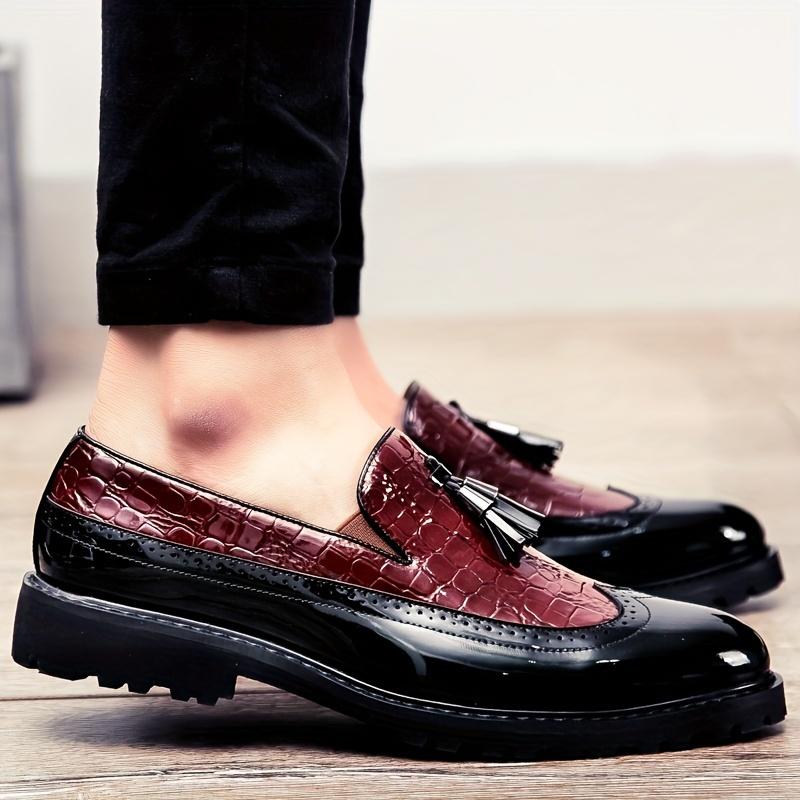 Men's Trendy Retro Tassel Loafer Shoes, Non Slip Low Top Slip On Men's Shoes, Outdoor Indoor Wedding Party Business Trip