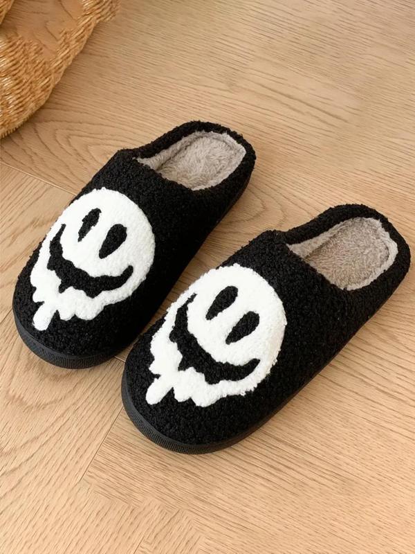 Cartoon Ghost Pattern Couple Slippers, Casual Soft Comfortable Home Slippers, Warm Slippers for Indoor & Outdoor Use for Fall & Winter