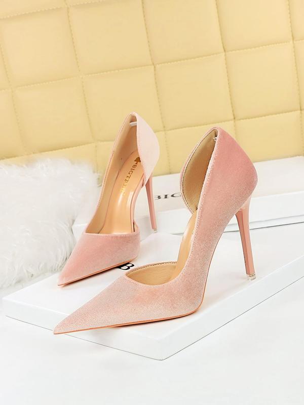 Women's Fashionable Solid Color Stiletto Heels, Elegant Pointed Toe High Heel Shoes for Party, Daily Wear for Women & Girls