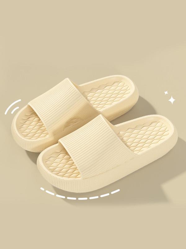 Women's Summer 2024 Simple Plain Soft Eva Platform Slippers, Non-slip Comfortable Slides, Minimalist Sandals, Casual All Seasons Beach Shoes for Indoor & Outdoor