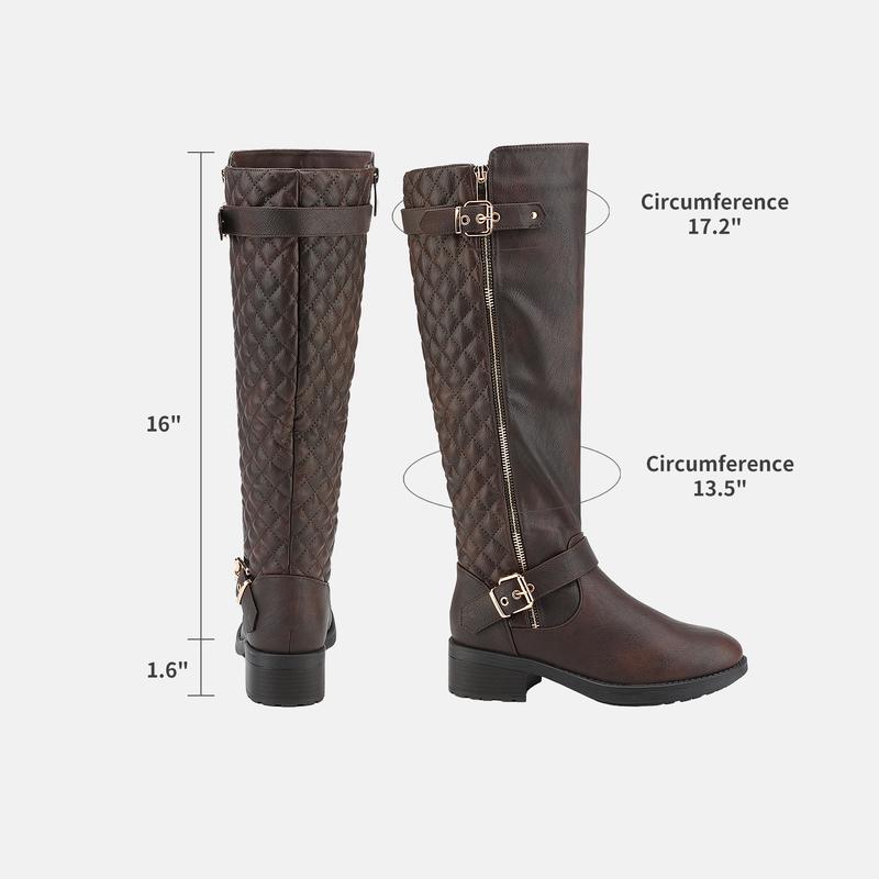 Restock！Dream Pairs Women's Stylish Knee High Riding Boots with Wide Calf Circumference