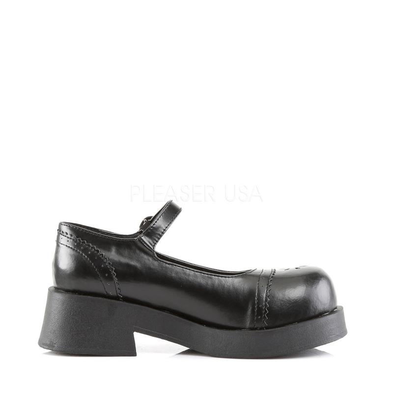 DEMONIA CRUX-07 Black Pu Platform Mary Jane