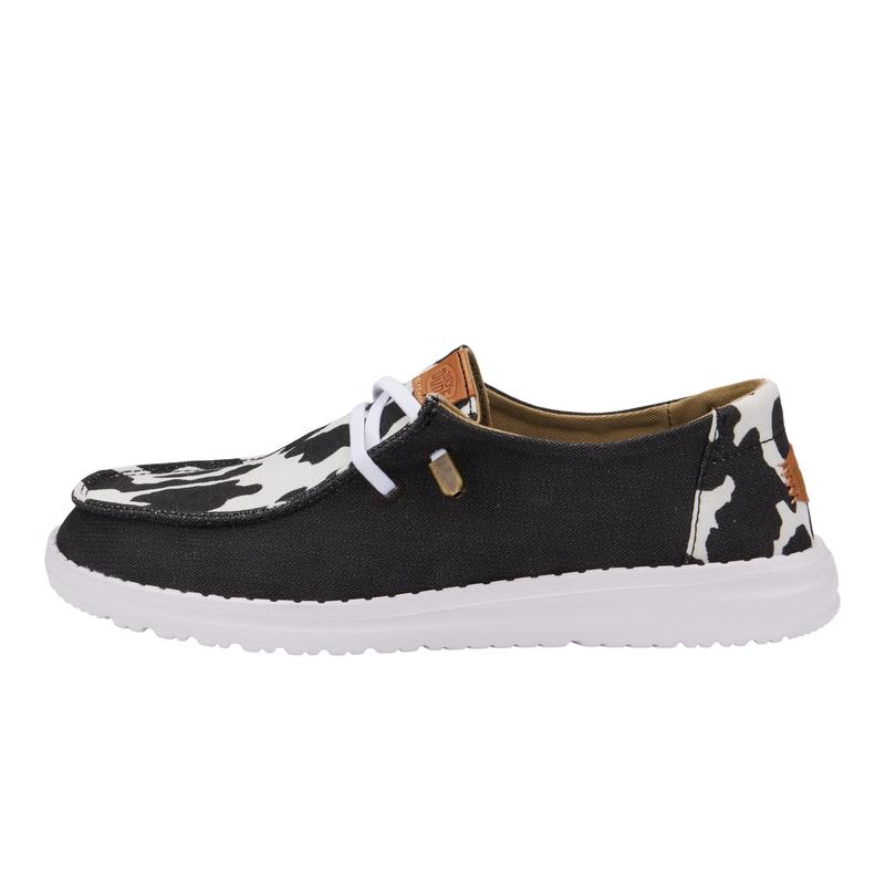 HEYDUDE Wendy Cow Print - Womens Comfortable Slip on Shoes