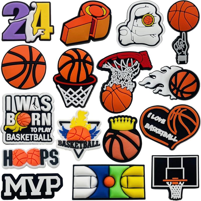 Sports Basketball Baseball Football Shoe Charms, Charms Basketball And Non-repeat Sports Charms For Boys, Gift Decor Pvc Shoe Charms For Teens Man Party Favors