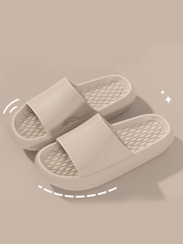 Women's Summer 2024 Simple Plain Soft Eva Platform Slippers, Non-slip Comfortable Slides, Minimalist Sandals, Casual All Seasons Beach Shoes for Indoor & Outdoor