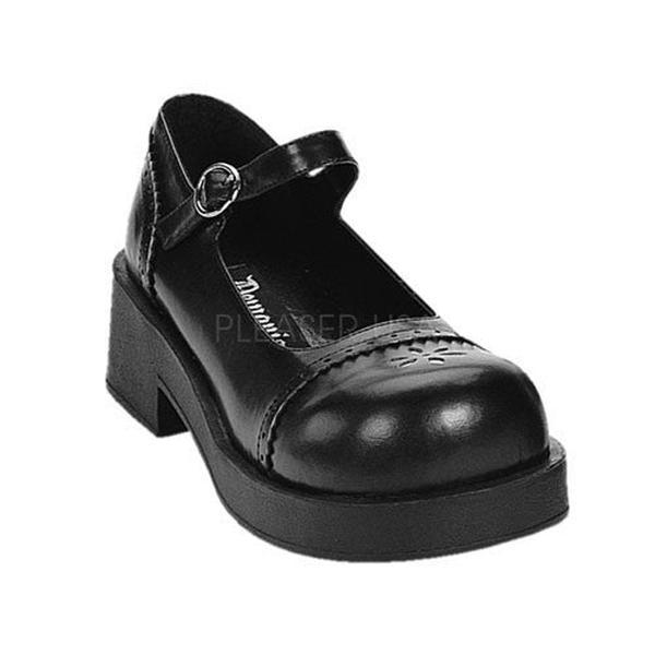 DEMONIA CRUX-07 Black Pu Platform Mary Jane