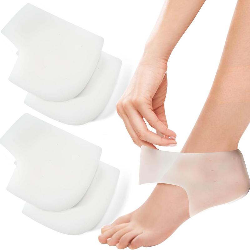 Washable & Reusable Heel Protector (2 Pairs set), Breathable Anti-slip Silicone Heel Protectors, Foot Care Tool for Men & Women, Christmas Gift