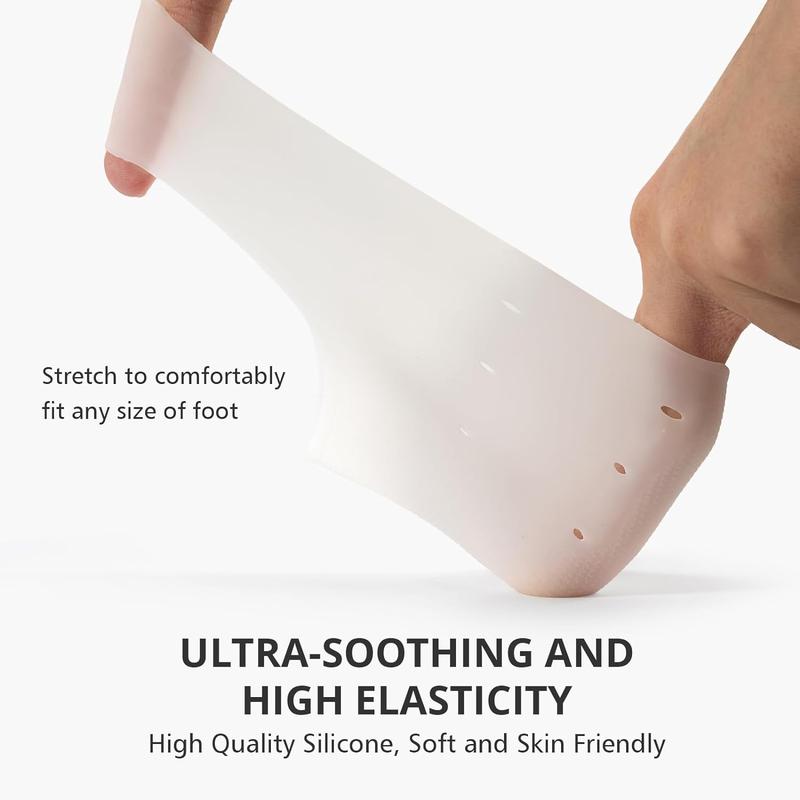 Washable & Reusable Heel Protector (2 Pairs set), Breathable Anti-slip Silicone Heel Protectors, Foot Care Tool for Men & Women, Christmas Gift