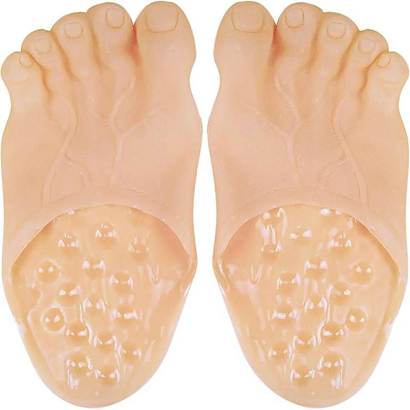 Funny Feet Slippers - Barefoot Slippers Novelty Plastic Costume Feet Toe Shoe Big Foot Realistic Costume Accessories for Men and Women, Feet Slippers Funny, Jumbo Bare Feet Slippers, Funny Rubber Slippers, Realistic Slippers