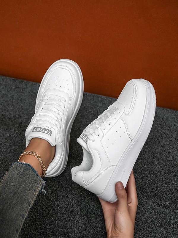 Women's Fashionable Lace Up Low Top Sneakers, Casual Comfortable Sports Shoes for Daily Wear, Female All-match Round Toe Shoes for Daily Wear