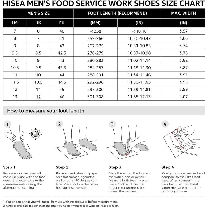 Men's Leather Non Slip Food Service Shoes, Water & Oil Resistant, Comfortable, Breathable, Lightweight Slip Resistant Shoes for Men, for Kitchen, Restaurant, Slip-on Chef Walking Shoes