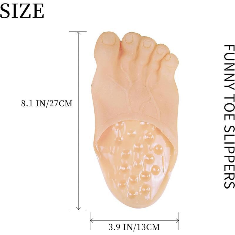 Funny Feet Slippers - Barefoot Slippers Novelty Plastic Costume Feet Toe Shoe Big Foot Realistic Costume Accessories for Men and Women, Feet Slippers Funny, Jumbo Bare Feet Slippers, Funny Rubber Slippers, Realistic Slippers