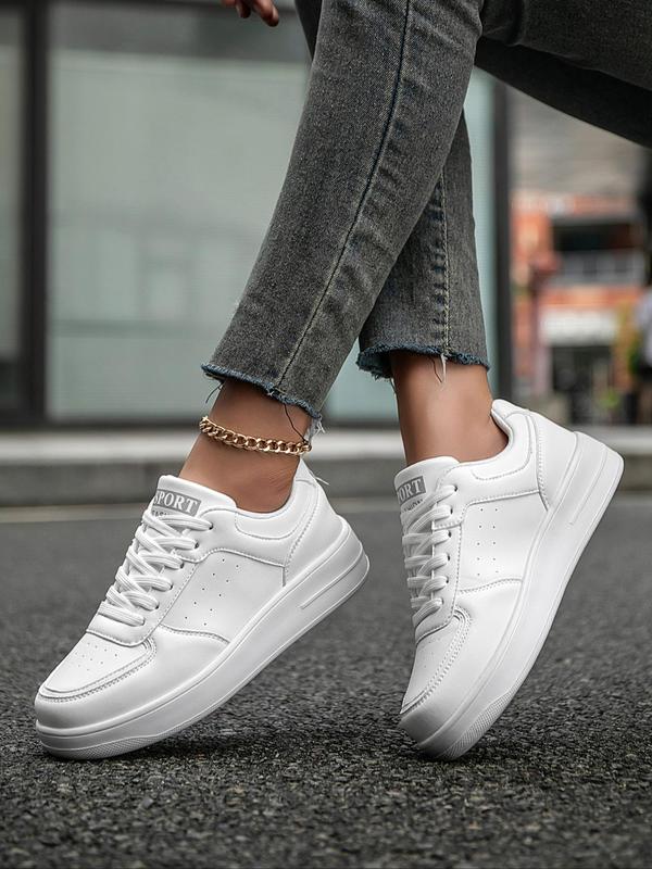 Women's Fashionable Lace Up Low Top Sneakers, Casual Comfortable Sports Shoes for Daily Wear, Female All-match Round Toe Shoes for Daily Wear