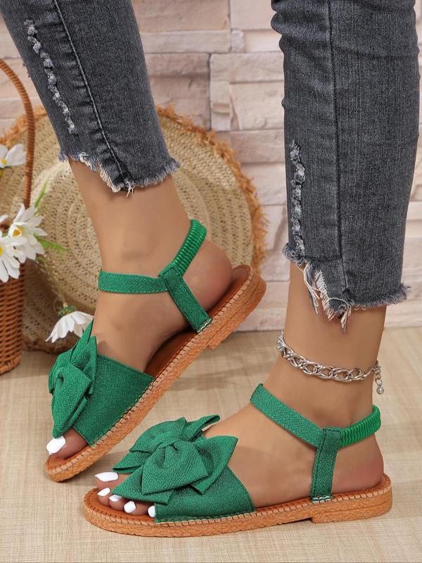 Women's Fashionable Bowknot Design Flat Sandals, Soft Oxford Bottom Slingback Sandals for Summer 2024, Casual Lightweight Breathable Comfortable Shoes for Daily Wear