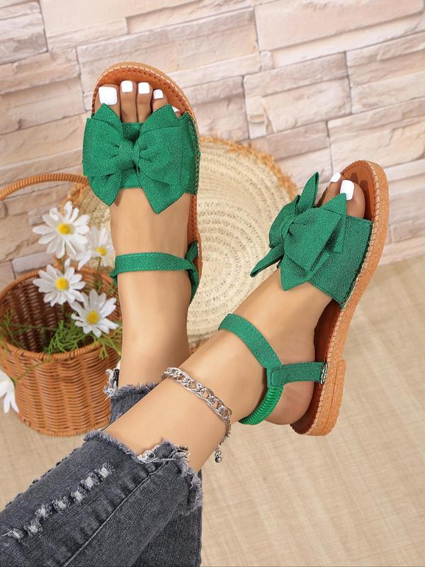 Women's Fashionable Bowknot Design Flat Sandals, Soft Oxford Bottom Slingback Sandals for Summer 2024, Casual Lightweight Breathable Comfortable Shoes for Daily Wear