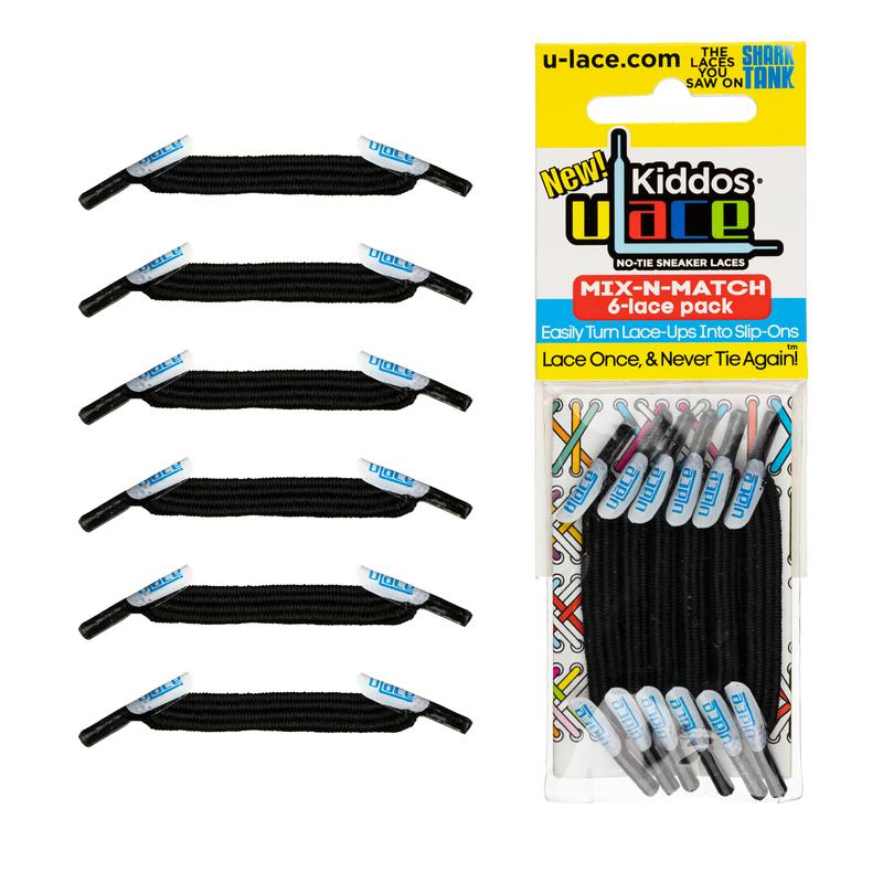 uLace Kiddos No-Tie Shoelaces: Stretchy, Easy-to-Install Elastic Laces for Sneakers - Set of 6 Footwear Comfort