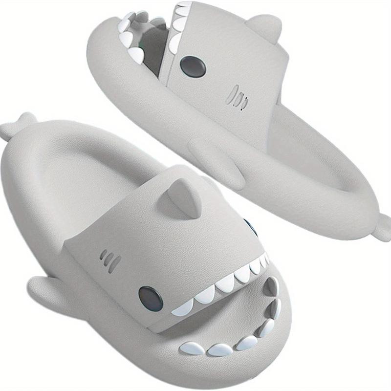 Cartoon shark non-slip slippers, men's lightweight quick-drying slippers, indoor and outdoor beach shower room shoes