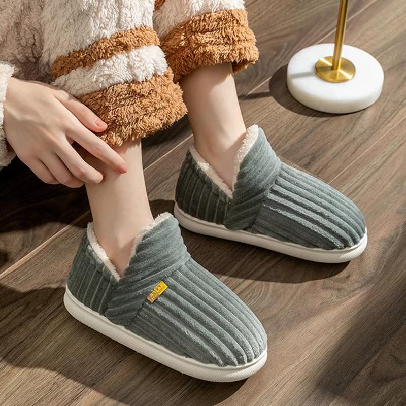 Fashionable plush slippers, men's and women's winter indoor fluffy warm plush home slippers, outdoor plush soft fur slippers Footwear Walking Shoes