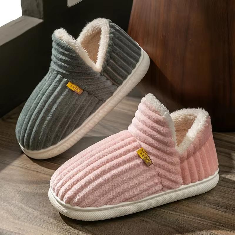 Fashionable plush slippers, men's and women's winter indoor fluffy warm plush home slippers, outdoor plush soft fur slippers Footwear Walking Shoes