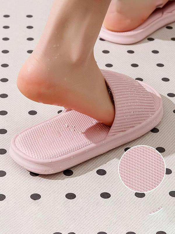 Unisex Summer 2024 Casual Minimalist Plain Color Slide Slippers, 1 Pair Trendy Quick Drying Non-slip Slide Slippers, Comfort House Slide Slippers for Daily Wear