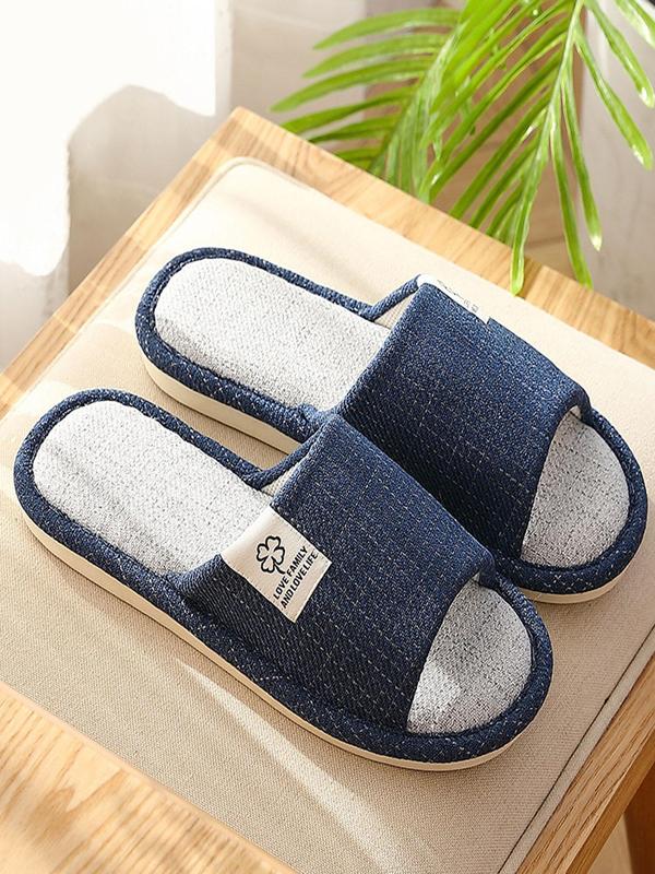 Men's Minimalist Breathable House Slide Slippers, Soft Comfy Lightweight Slippers, Open Toe Non-slip Slides Slippers, Summer 2024 New Trendy Home Slippers