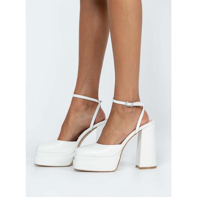 Alto Platform Heels Matte White