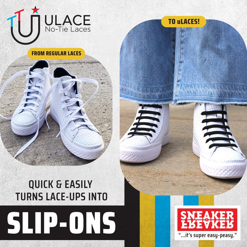 uLace Kiddos No-Tie Shoelaces: Stretchy, Easy-to-Install Elastic Laces for Sneakers - Set of 6 Footwear Comfort