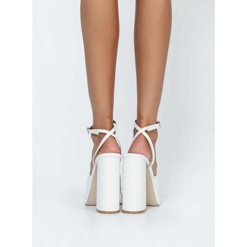 Alto Platform Heels Matte White