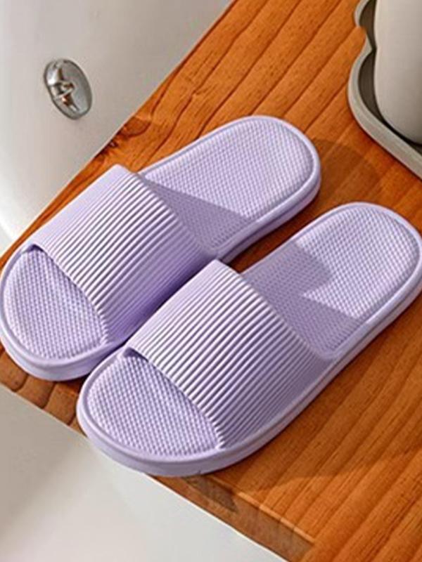 Unisex Summer 2024 Casual Minimalist Plain Color Slide Slippers, 1 Pair Trendy Quick Drying Non-slip Slide Slippers, Comfort House Slide Slippers for Daily Wear