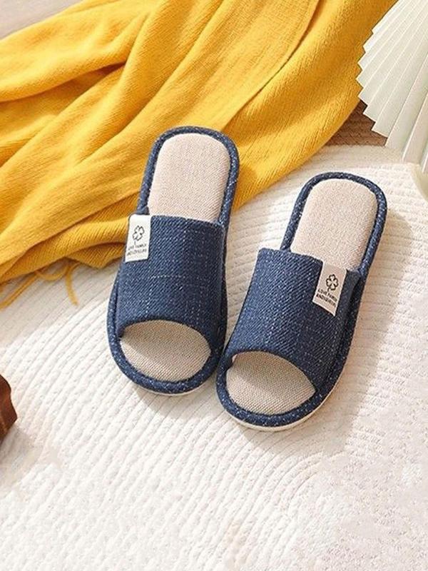 Men's Minimalist Breathable House Slide Slippers, Soft Comfy Lightweight Slippers, Open Toe Non-slip Slides Slippers, Summer 2024 New Trendy Home Slippers