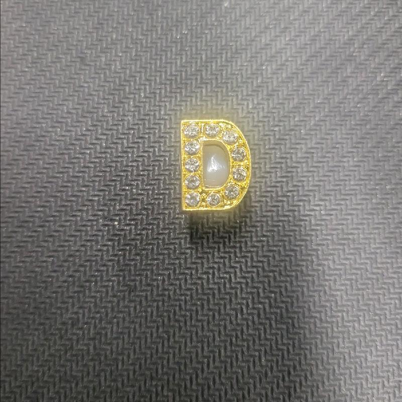 Gold Platted Cubic Zirconia Croc Charms Letters (A-Z)