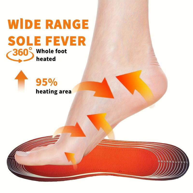 USB Heated Shoe Insoles Electric Foot Warming Pad Feet Warmer Sock Pad Mat Winter Outdoor Sports Heating Insole Winter Warm Footwear Comfort