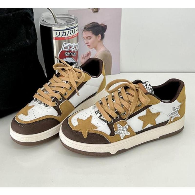 2024 NEW Star Platform Shoes, Cute Sneakers for Women Walking Outdoor, Fashionable Lace-up Shoes, Breathable Casual Shoes