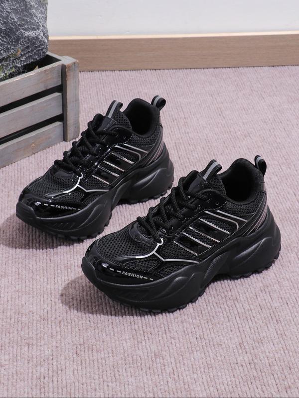 Women's Fashionable Lace Up Platform Sneakers, Casual Comfortable Sports Shoes for Daily Wear, Trendy All-match Sneakers for Women & Girls