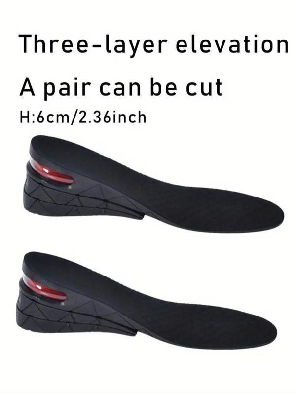 Invisible Height Increasing Insoles for Men and Women, 1 Pair Solid Color Breathable Air Cushioned Heel Insoles, Cut-to-size Full Pads for Daily Use