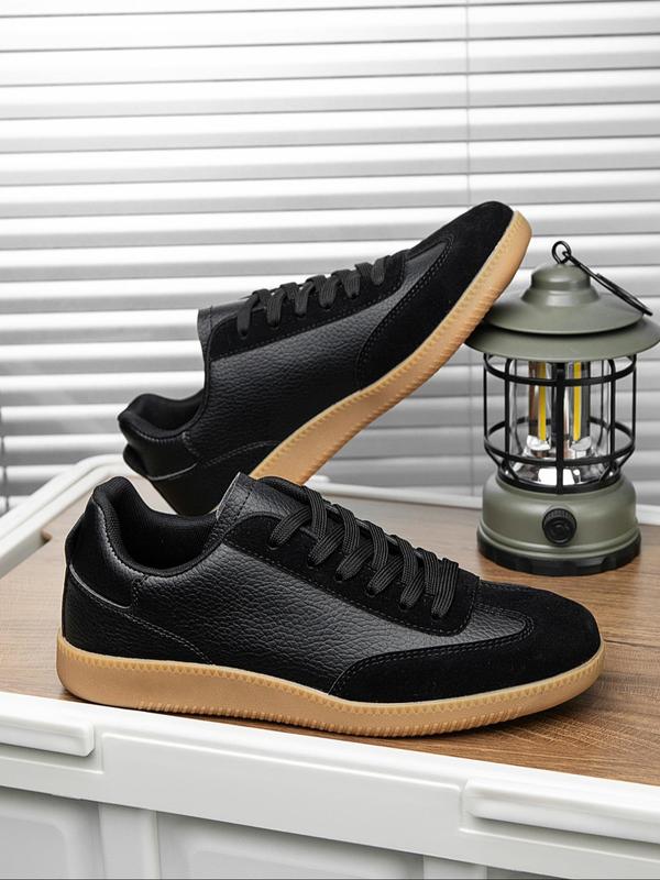 Men's Fashionable Lace Up Low Top Sneakers, Casual Comfortable Breathable Skate Shoes, Male All-match Round Toe Shoes for Daily Wear